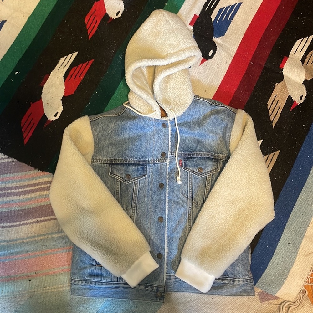 Ex-Boyfriend Hooded Sherpa Trucker Jacket - Picture 3 of 6